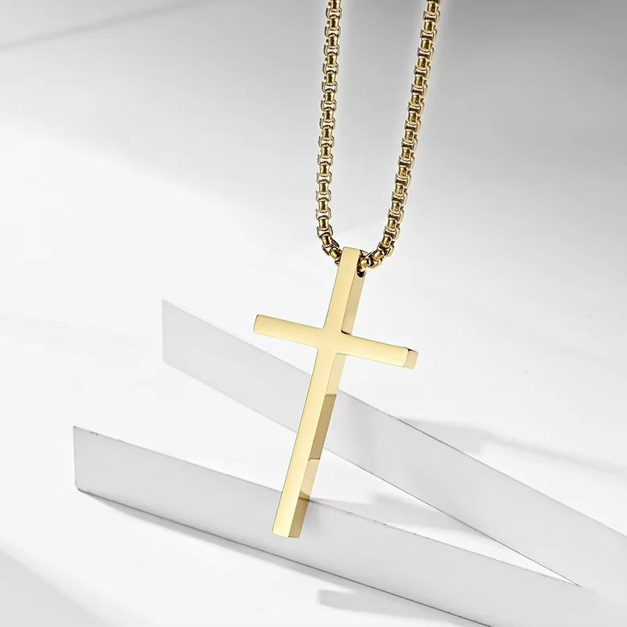 Luxe Cross Sweater Chain – Titanium Steel Boldness with Seasonal Edge